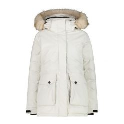 Kurtka Damska Zimowa CMP 32K3206F OCIEPLANA Biała. Białe kurtki sportowe damskie CMP, na zimę, l, bez wzorów, bez ramiączek, bez kaptura, trekkingowe. W wyprzedaży za 979.99 zł.
