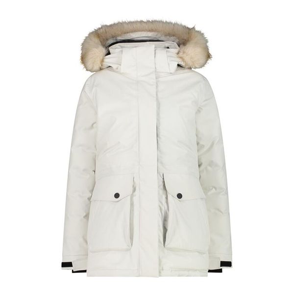 Kurtka Damska Zimowa CMP 32K3206F OCIEPLANA Biała. Białe kurtki sportowe damskie CMP, na zimę, xl, bez wzorów, bez ramiączek, bez kaptura, trekkingowe. W wyprzedaży za 699.99 zł.