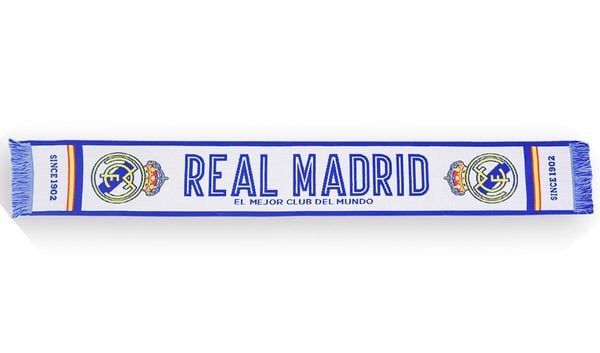 Szalik Real Madryt. Niebieskie szaliki damskie REAL MADRID, bez wzorów, z bawełny. Za 99.00 zł.