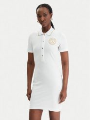 Versace Jeans Couture Sukienka codzienna 80HAOT03 CJ01T Biały Slim Fit. Białe sukienki damskie Versace Jeans Couture, na co dzień, xl, bez wzorów, z bawełny, bez kołnierzyka, bez ramiączek, proste. Za 829.99 zł.