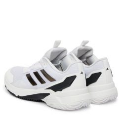 Buty halowe adidas. Białe buty sportowe męskie Adidas, bez wzorów, bez zapięcia. Za 584.99 zł.