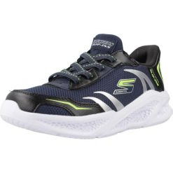 Kapcie SKECHERS METEOR-LIGHTS Niebieski. Niebieskie buty zimowe męskie Skechers, bez wzorów, z syntetyku, bez obcasa, bez zapięcia. Za 258.99 zł.