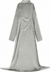 VidaXL Bluza-koc Szary F Flanela. Szare bluzy damskie vidaXL, bez wzorów, bez ramiączek, bez kaptura. Za 150.99 zł.