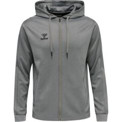 Bluza sportowa męska Hummel Zip. Szare bluzy sportowe męskie Hummel, m, bez wzorów, bez kaptura, na fitness i siłownię. Za 235.45 zł.