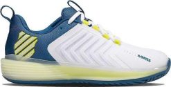 K-Swiss Tennis shoes for men K-SWISS ULTRASHOT 3 brilliant white/celestial/evening primros UK10,5/EU45. Białe buty sportowe męskie K-SWISS, bez wzorów, bez zapięcia. Za 734.00 zł.