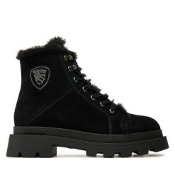 Trapery Blauer. Czarne trapery damskie Blauer, bez zapięcia. Za 659.99 zł.