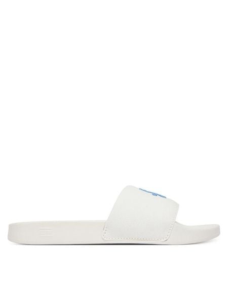 Tommy Hilfiger Klapki Th Script Pool Slide FW0FW09286 Biały. Białe klapki damskie Tommy Hilfiger, bez wzorów, z materiału, bez obcasa, bez zapięcia. Za 113.99 zł.