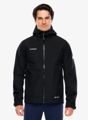 Kurtka z membraną Mammut Crater Light HS Hooded Jacket. Czarne kurtki męskie Mammut, l, bez wzorów, z gore-texu, bez kaptura. Za 1,737.99 zł.