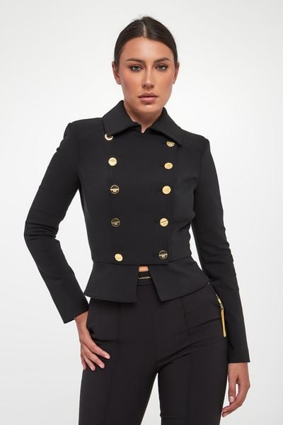 Żakiet damski dwurzędowy ELISABETTA FRANCHI. Marynarki i żakiety damskie Elisabetta Franchi, bez wzorów, bez kołnierzyka, bez ramiączek. Za 3,689.00 zł.