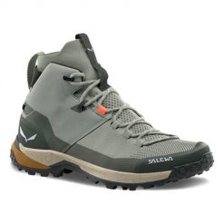 Buty trekkingowe męskie Salewa Puez Knit Mid Powertex. Niebieskie buty zimowe męskie Salewa, bez wzorów, z materiału, za kostkę, bez obcasa, bez zapięcia. Za 1,119.00 zł.