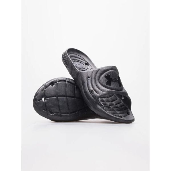 Klapki na basen na co dzień męskie UNDER ARMOUR sportowe. Czarne klapki męskie Under Armour, bez wzorów, bez zapięcia. Za 119.00 zł.