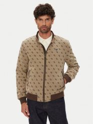 Guess Kurtka bomber M5YL04 WGUE0 Brązowy Regular Fit. Brązowe kurtki męskie Guess, m, z aplikacjami, z syntetyku, bez kaptura. Za 529.99 zł.