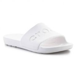 Klapki damskie Crocs Blanc. Białe klapki damskie Crocs, bez wzorów, z materiału, sportowe, bez obcasa, bez zapięcia. Za 186.00 zł.
