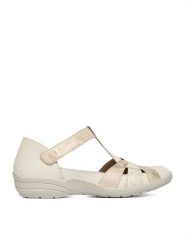 Remonte Sandały CEO-R7601-81 Écru. Sandały damskie Remonte, bez wzorów, ze skóry, bez obcasa, na płaskiej podeszwie, bez zapięcia. Za 369.99 zł.