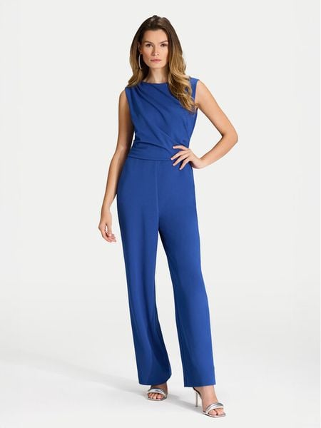 Swing Kombinezon 3AI02900 Niebieski Regular Fit. Niebieskie sukienki damskie Swing, bez wzorów, z syntetyku, bez kołnierzyka, bez ramiączek. Za 489.99 zł.