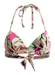 Stanik bikini na szyję dla Kobiety PRINTED BEACH CLASSICS Czarny. Czarne stroje kąpielowe damskie Roxy, m, bez wzorów, z elastanu. Za 122.50 zł.