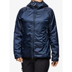 Kurtka ocieplana damska Houdini Dunfri. Niebieskie kurtki sportowe damskie Houdini, bez wzorów, bez ramiączek, bez kaptura, trekkingowe. Za 927.99 zł.