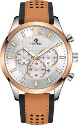 Zegarek Perfect Zegarek męski na pasku duży solidny złoty Perfect CH01L NoSize. Żółte zegarki męskie Perfect, bez wzorów, złote. Za 139.99 zł.
