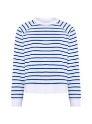 Marc O'Polo Denim Bluza Kobiety Bawełna niebieski|biały, XS. Białe bluzy damskie Marc O'Polo DENIM, xs, bez wzorów, z bawełny, klasyczne, bez ramiączek, bez kaptura. Za 279.95 zł.