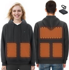 Podgrzewana bluza z kapturem unisex M 5 stref grzewczych, USB. Bluzy męskie Vevor, m, bez wzorów, bez ramiączek, z kapturem. Za 559.00 zł.