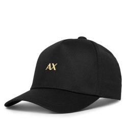 Czapka z daszkiem Armani Exchange. Czarne czapki damskie Armani Exchange, bez wzorów. Za 279.99 zł.