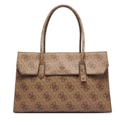Torebka Guess. Brązowe shopperki damskie Guess, z aplikacjami, bez dodatków. Za 794.99 zł.