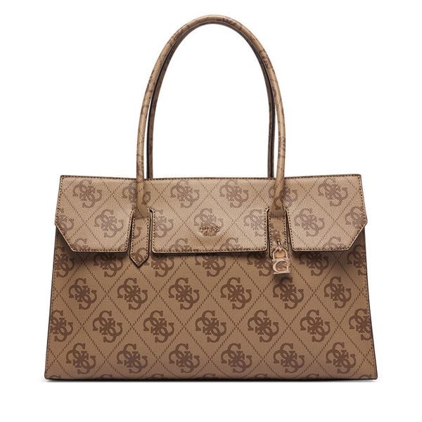 Torebka Guess. Brązowe shopperki damskie Guess, z aplikacjami, bez dodatków. Za 715.99 zł.