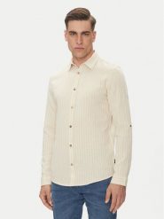 INDICODE Koszula Dikson 20-511 Beżowy Regular Fit. Brązowe koszule męskie INDICODE, m, bez wzorów, ze lnu, bez kołnierzyka, bez ramiączek. Za 109.99 zł.