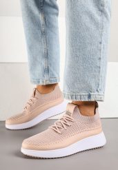 Różowe Buty Sportowe Sneakersy z Elastycznym Cholewkami Liovanya. Czerwone obuwie sportowe damskie Born2be, z aplikacjami, z jeansu, bez zapięcia. Za 69.99 zł.