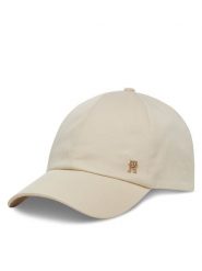 Tommy Hilfiger Czapka z daszkiem Elevated Chic Soft Cap AW0AW17138 Écru. Czapki damskie Tommy Hilfiger, bez wzorów, z bawełny. Za 119.99 zł.