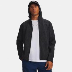 UA Unstoppable Fleece Kurtka z pełnym zamkiem Czarna. Czarne kurtki męskie Under Armour, m, bez wzorów, z materiału, z kapturem. Za 647.99 zł.