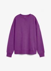 Bluza oversize. Fioletowe bluzy damskie bonprix, bez wzorów, bez ramiączek, bez kaptura. Za 79.99 zł.
