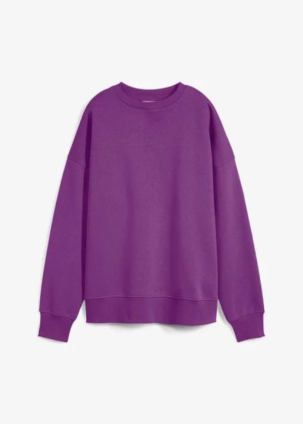 Bluza oversize. Fioletowe bluzy damskie bonprix, bez wzorów, bez ramiączek, bez kaptura. Za 79.99 zł.