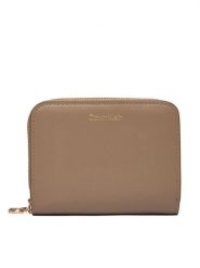 Calvin Klein Portfel Ck Medium Flap Zip Around LV04F1075G Beżowy. Brązowe portfele damskie Calvin Klein, ze skóry. Za 289.99 zł.