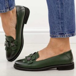 Zielone półbuty damskie Jezzi 25128-3. Zielone półbuty damskie Jezzi, na jesień, bez wzorów, z jeansu, casualowe, z okrągłym noskiem, bez obcasa, na płaskiej podeszwie, bez zapięcia. Za 199.00 zł.