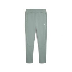 Męskie spodnie EVOSTRIPE PUMA Green Moon. Zielone spodnie sportowe męskie Puma, m, bez wzorów, z dresówki, do piłki nożnej. W wyprzedaży za 149.00 zł.