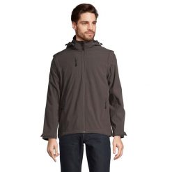 Kurtka Soft Shell Dla Dorosłych Unisex Falcon 3 W 1. Brązowe kurtki męskie SOL'S, m, bez wzorów, sportowe, bez kaptura. Za 418.99 zł.