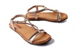 ARTIKER RELAKS 56C1309 złoty, sandały damskie. Żółte sandały damskie Artiker Relaks, bez wzorów, bez obcasa, na płaskiej podeszwie, bez zapięcia. Za 83.93 zł.
