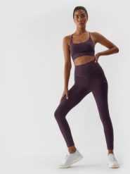 4F Legginsy treningowe 7/8 z dodatkiem materiałów z recyklingu damskie S. Czerwone legginsy damskie 4F, bez wzorów, z dzianiny. Za 159.99 zł.