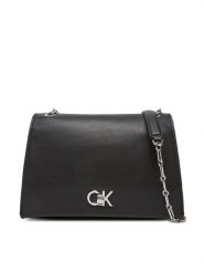 Calvin Klein Torebka Re-Lock Medium Chain LV04F3104G Czarny. Czarne torebki do ręki damskie Calvin Klein, bez wzorów, ze skóry, bez dodatków. Za 419.99 zł.