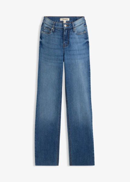 Dżinsy ciążowe. Niebieskie jeansy damskie bonprix, bez wzorów, z jeansu, moda ciążowa. Za 169.99 zł.