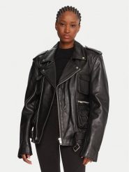 NEW ROCK Kurtka skórzana W-NRLMJ078-S1 Czarny Regular Fit. Czarne kurtki damskie NEW ROCK, s, bez wzorów, ze skóry, bez kaptura. Za 1,629.00 zł.