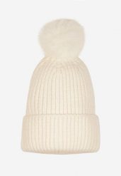Jasnobeżowa Czapka Ozdobiona Pomponem Seandoriel. Brązowe czapki damskie Renee, bez wzorów, z materiału, eleganckie. Za 34.99 zł.