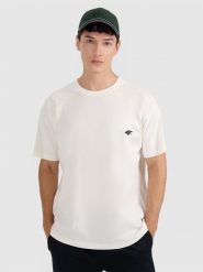 4F T-shirt oversize gładki męski - biały XXL. Białe t-shirty męskie 4F, m, bez wzorów, z bawełny, bez kołnierzyka, bez ramiączek. W wyprzedaży za 29.99 zł.