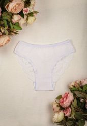Białe Elastyczne Majtki Figi z Koronkowym Tyłem Deslan. Białe majtki damskie Born2be, z koronki. Za 4.99 zł.