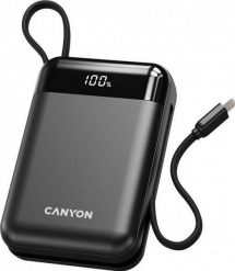 Canyon OnPower 204 20000 mah z kablem USB-C i Lightning czarny. Czarne powerbanki . Za 99.90 zł.