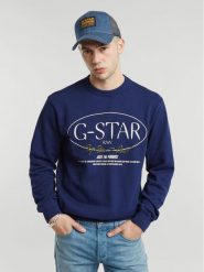 G-Star Raw Bluza Circle D25100-D257 Niebieski Regular Fit. Niebieskie bluzy męskie G-Star Raw, m, bez wzorów, z bawełny, retro, bez ramiączek, bez kaptura. Za 249.99 zł.