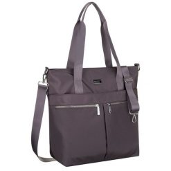 Jednokomorowa shopperka damska z poliestru w szarym kolorze wyposażona w dopinany, regulowany pasek Peterson PTN CTY-19. Szare shopperki damskie Peterson, bez wzorów, bez dodatków. Za 89.99 zł.