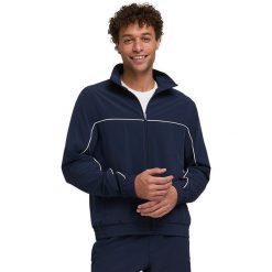 Kurtka z dresu Wilson Team. Niebieskie kurtki sportowe męskie Wilson, l, bez wzorów, z dresówki, bez kaptura, na fitness i siłownię. Za 308.50 zł.