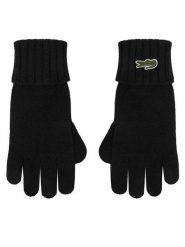 Lacoste Rękawiczki RV0452 Czarny. Czarne rękawiczki męskie Lacoste, bez wzorów, z dzianiny. Za 219.99 zł.